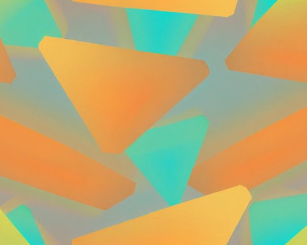Abstract Triangular Pattern in Orange and Teal Hues