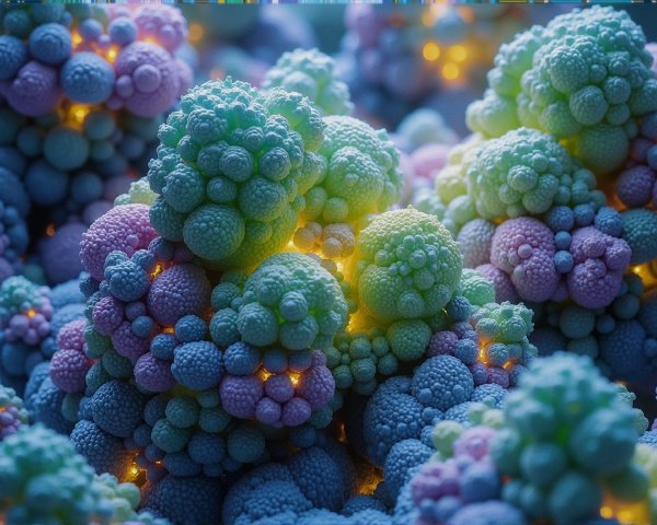 Abstract Organic Clusters in Pastel Hues and Light