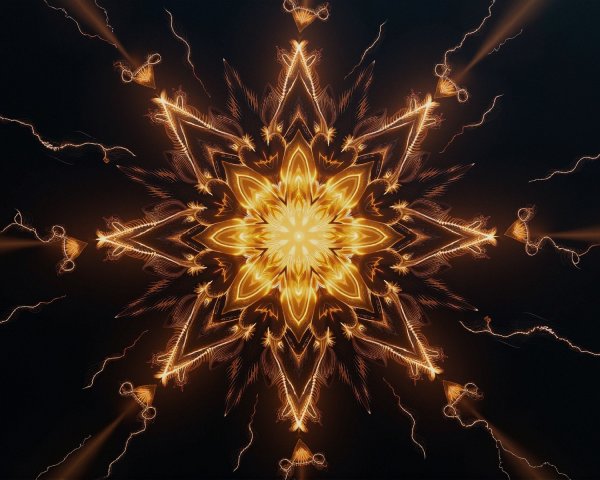 Intricate Golden Mandala Design on Dark Background