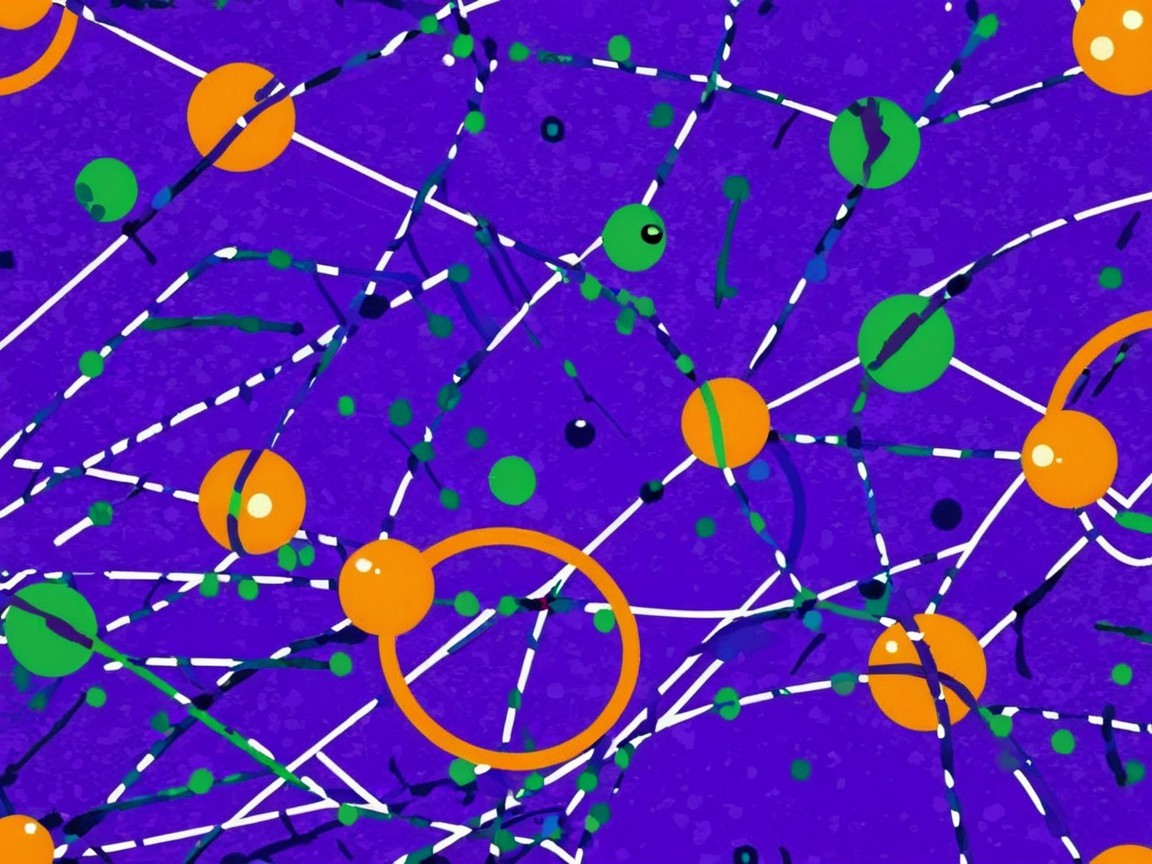 Vibrant Abstract Design with Orange and Green Circles