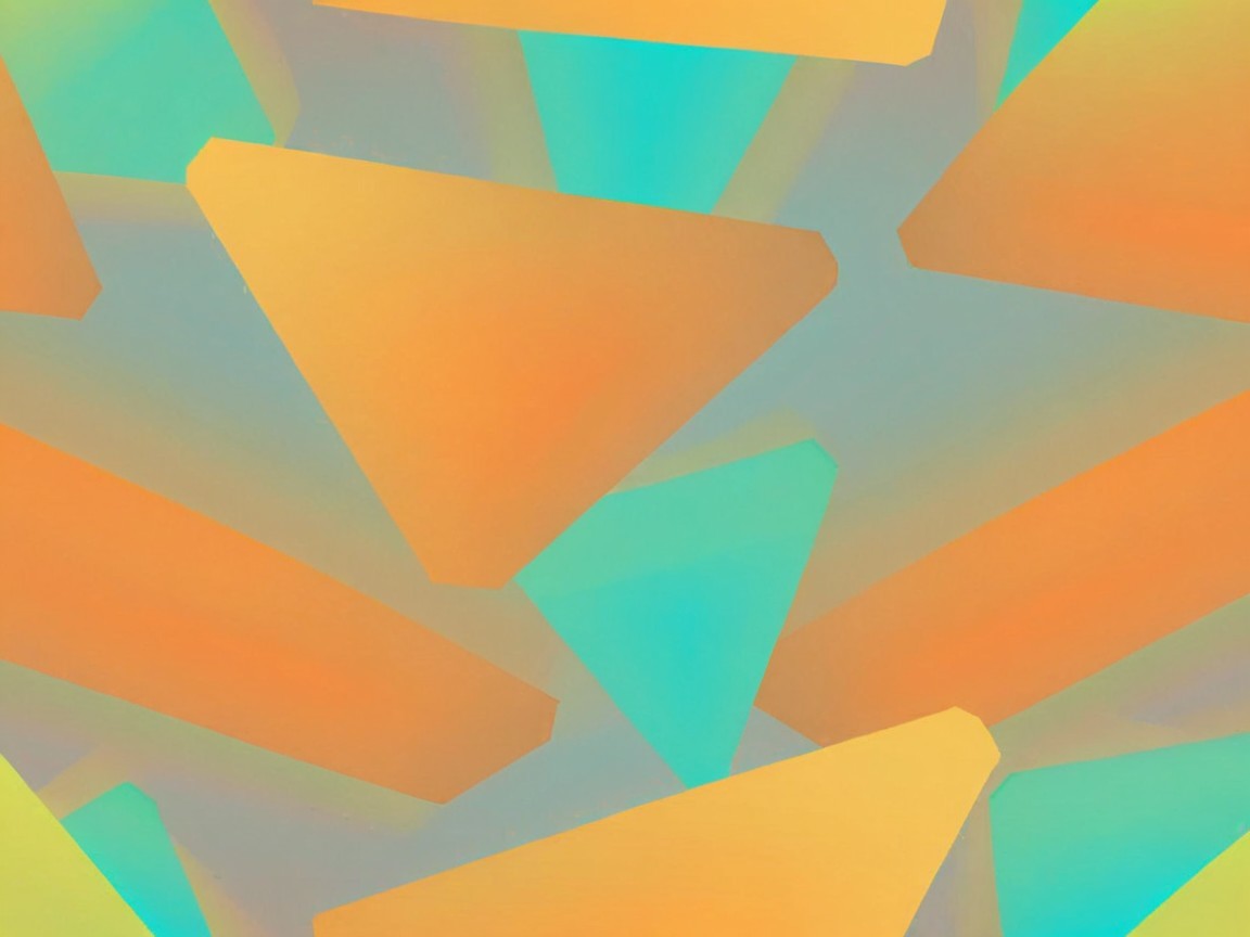 Abstract Triangular Pattern in Orange and Teal Hues