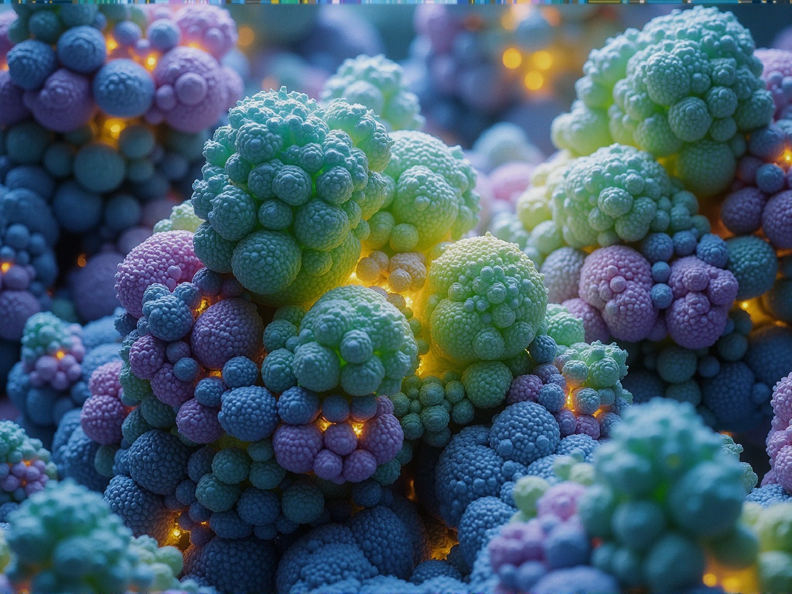 Abstract Organic Clusters in Pastel Hues and Light