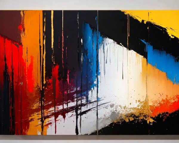 Dynamic Abstract Composition with Bold Colors