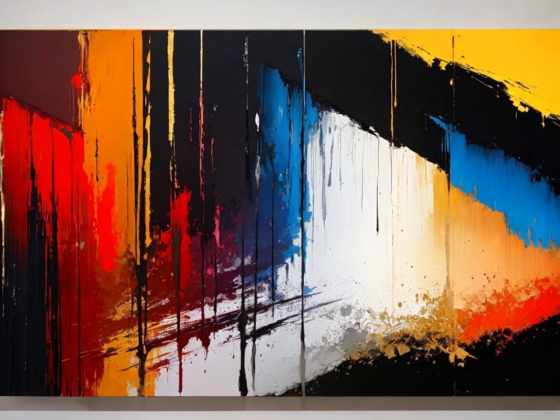 Dynamic Abstract Composition with Bold Colors