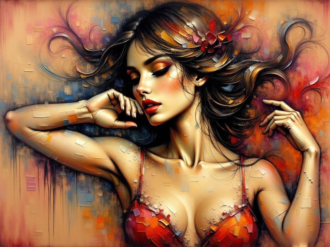 Portrait of a Confident Woman with Vibrant Background