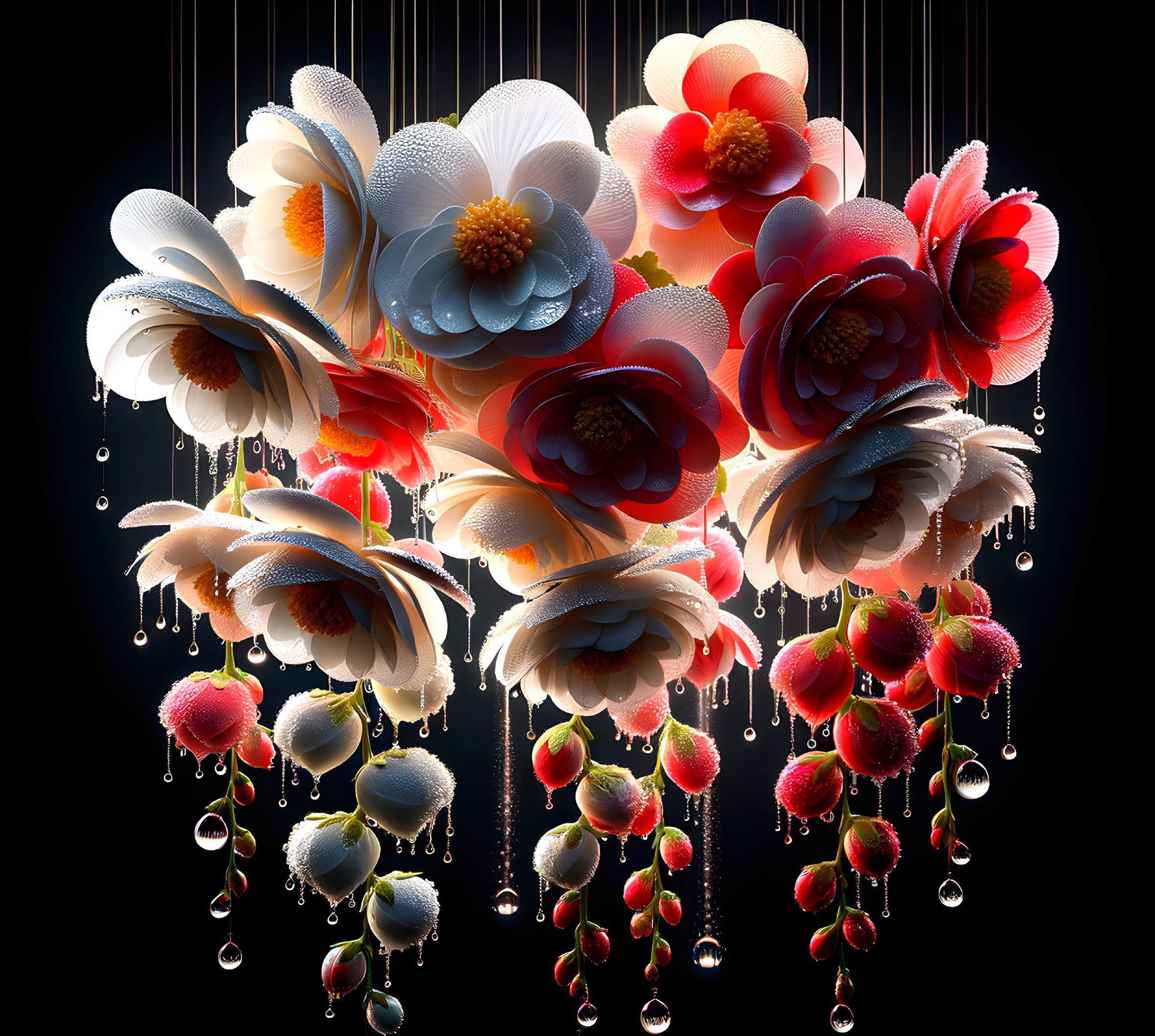 Vibrant Floral Arrangement with Intricate Details