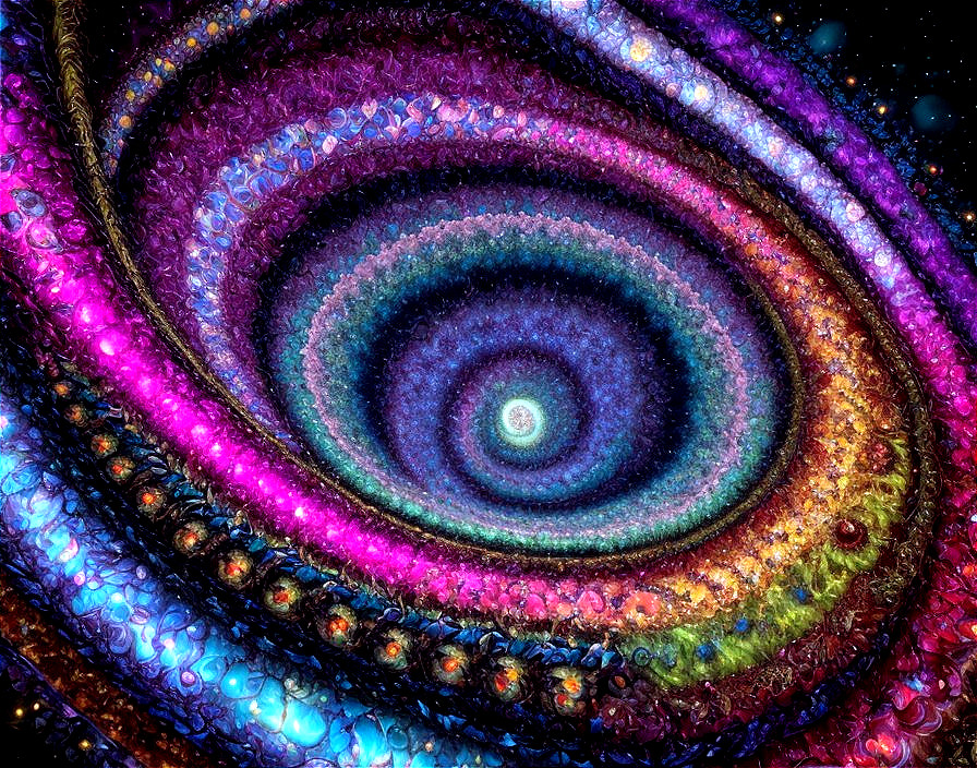 Colorful Abstract Fractal Art: Psychedelic Galaxy Patterns