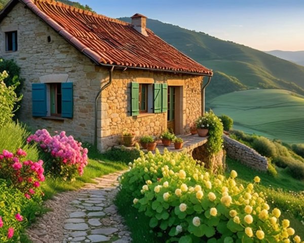 Charming Stone Cottage in Lush Green Landscape