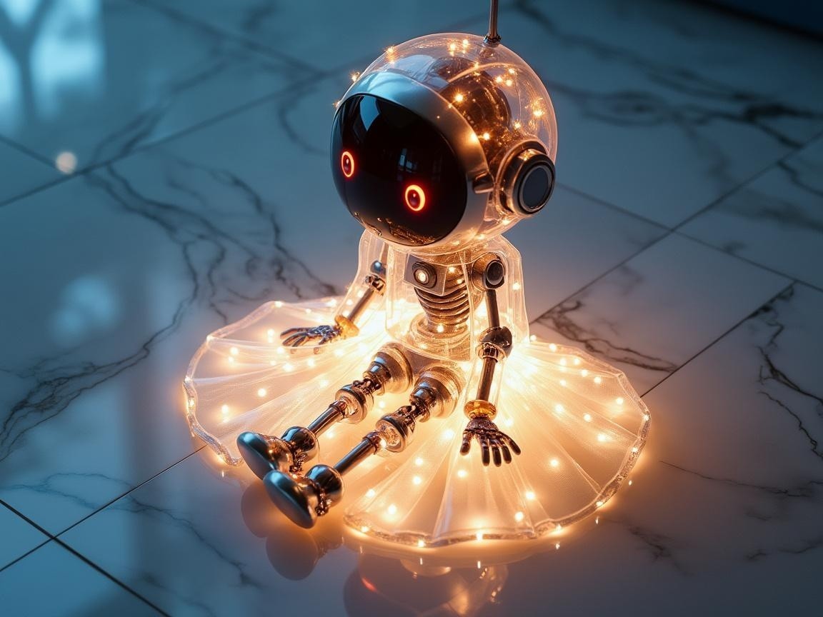 Whimsical Robot Design with Glowing Elements