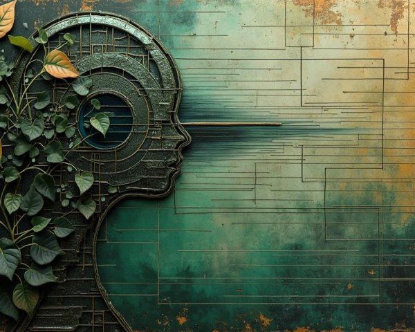 Stylized Human Profile Merging with Nature and Tech