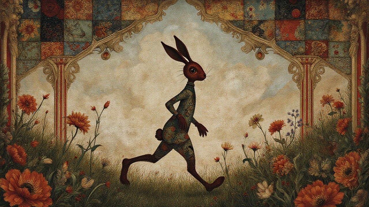 Whimsical Rabbit in a Colorful Garden