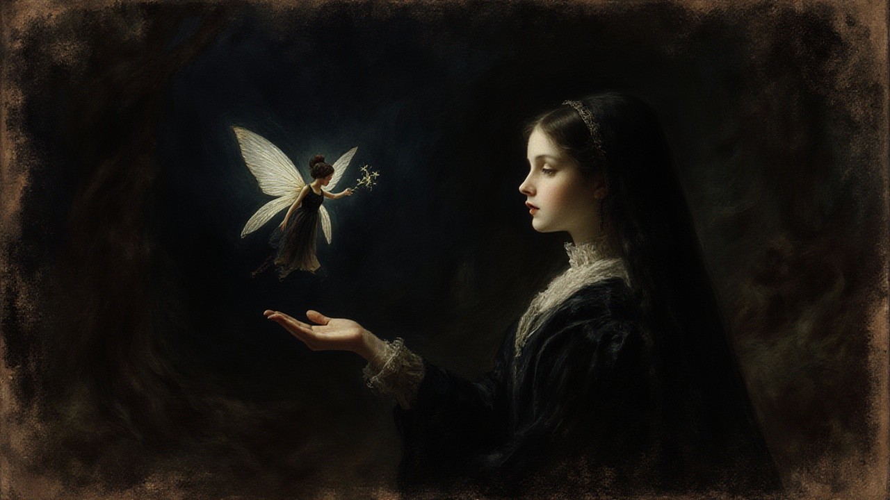 Young Girl with Fairy in Mystical Setting