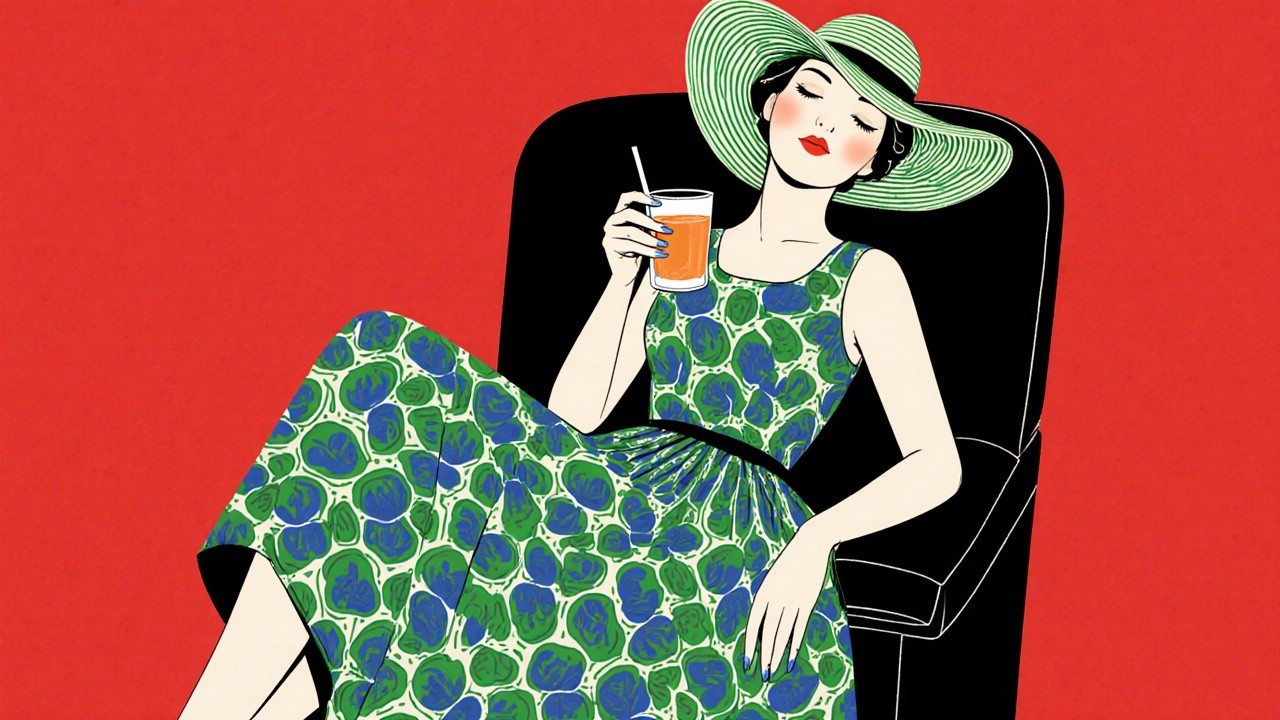 Vintage-Inspired Woman in Stylish Dress and Hat