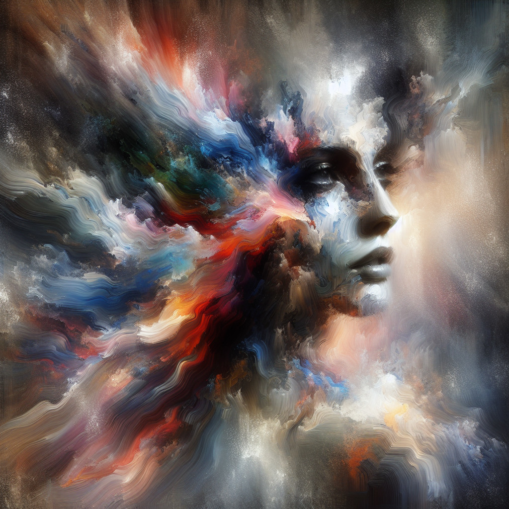 Abstract Colorful Face with Dreamlike Atmosphere