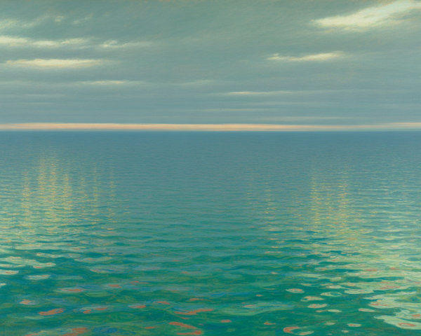 Tranquil Seascape with Calm Ocean and Soft Sky