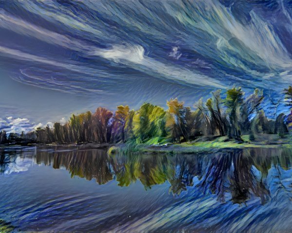 Tranquil River and Autumn Trees in Serene Landscape