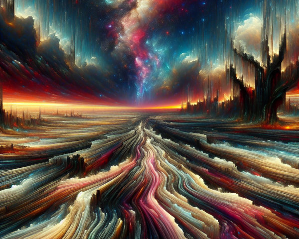 Vibrant Cosmic Scene with Colorful Nebulae and Stars