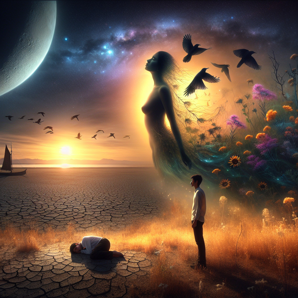 Surreal Landscape of Despair and Hope with Nature