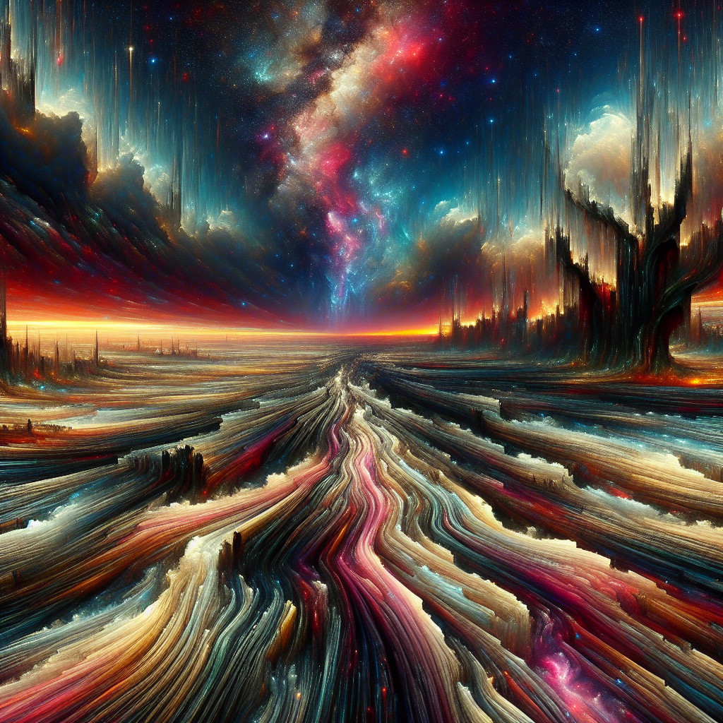 Vibrant Cosmic Scene with Colorful Nebulae and Stars