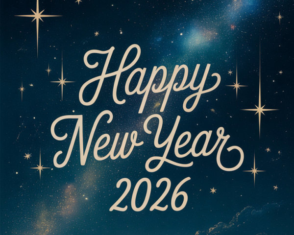 Digital Artwork of New Year 2026 Greeting Card