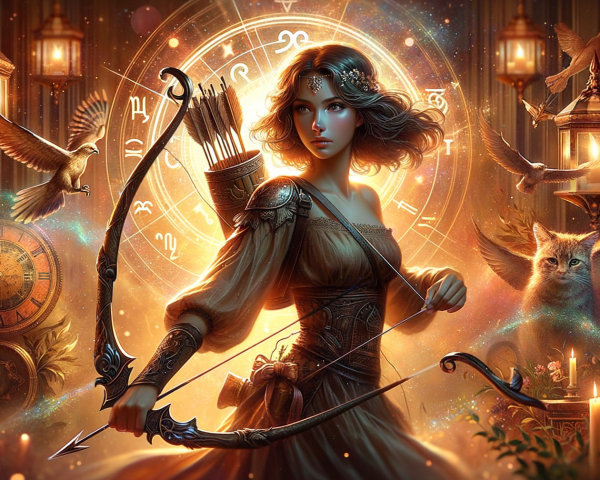 Mystical Archer in Enchanting Golden Light Scene
