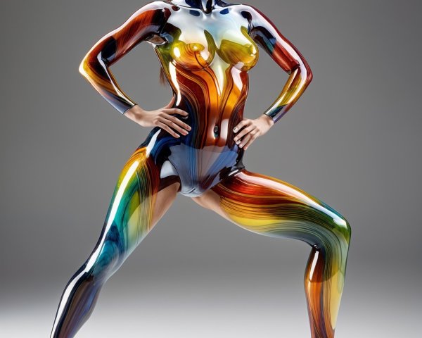 Vibrant Abstract Bodysuit with Dynamic Patterns