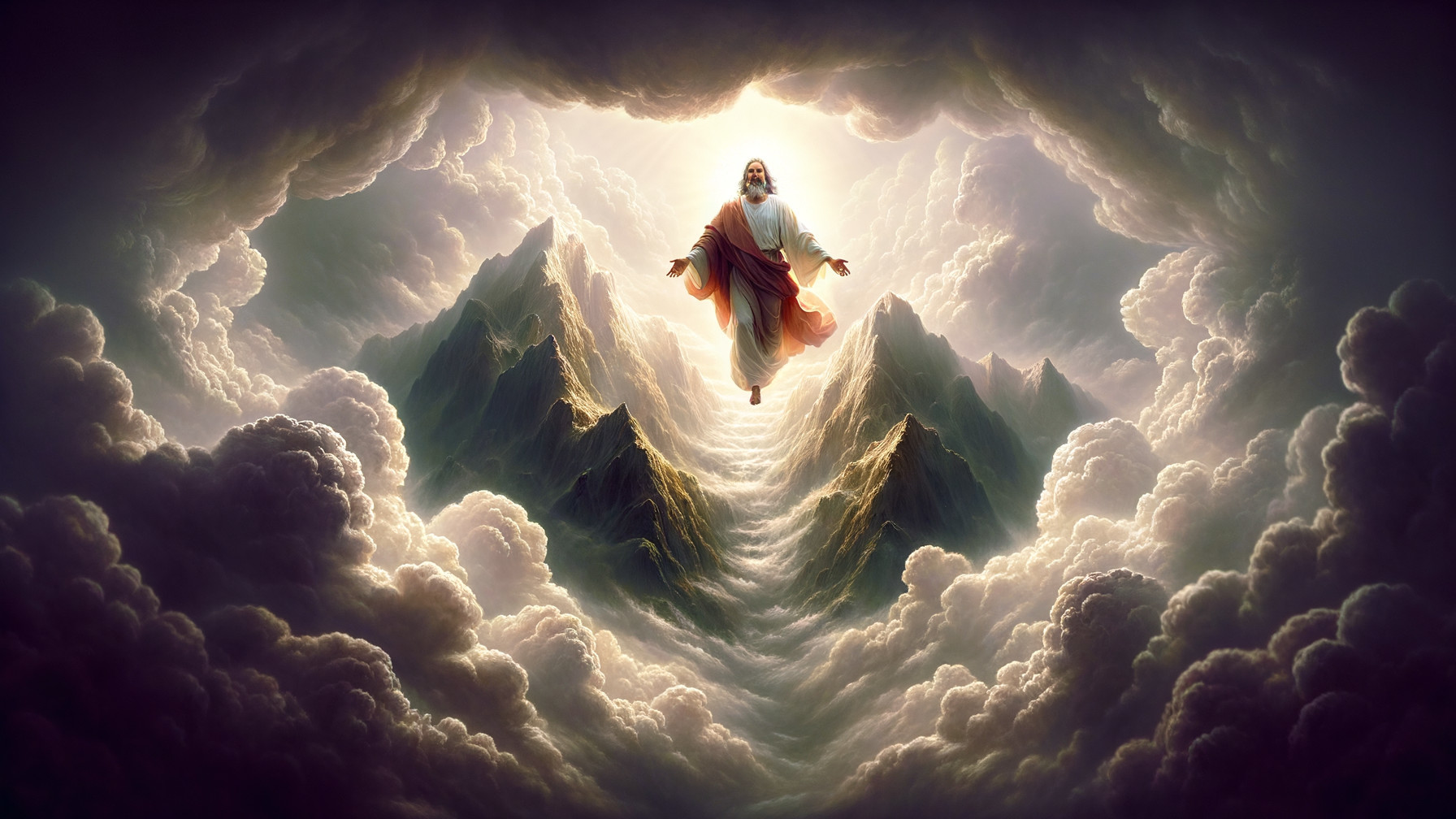 Jesus Christ in a Heavenly Landscape with Halo