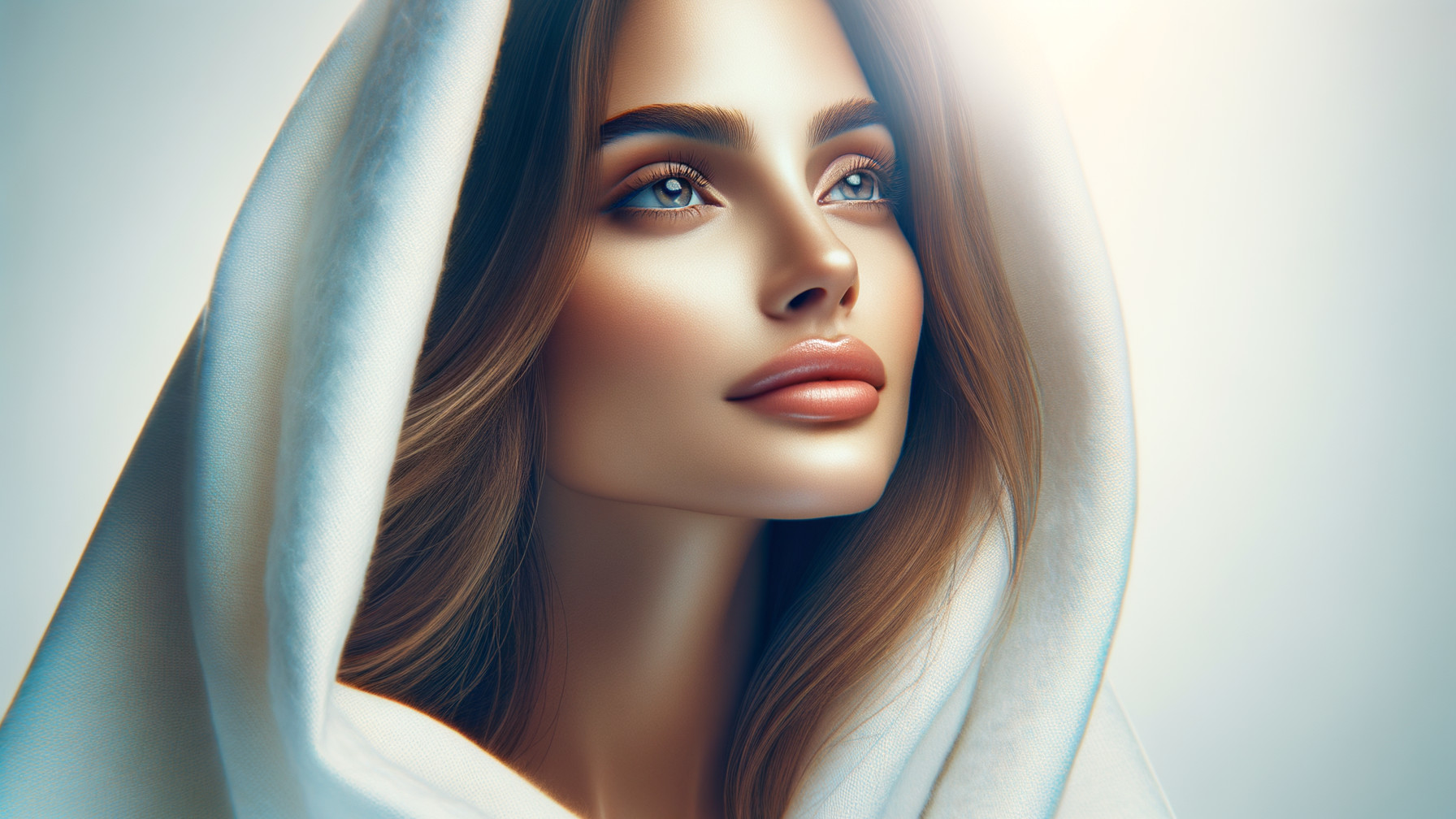 Close-up Portrait of a Woman with Ethereal Beauty