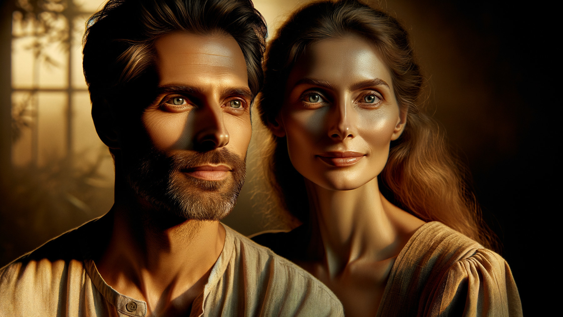 Warm Ambient Portrait of a Man and Woman