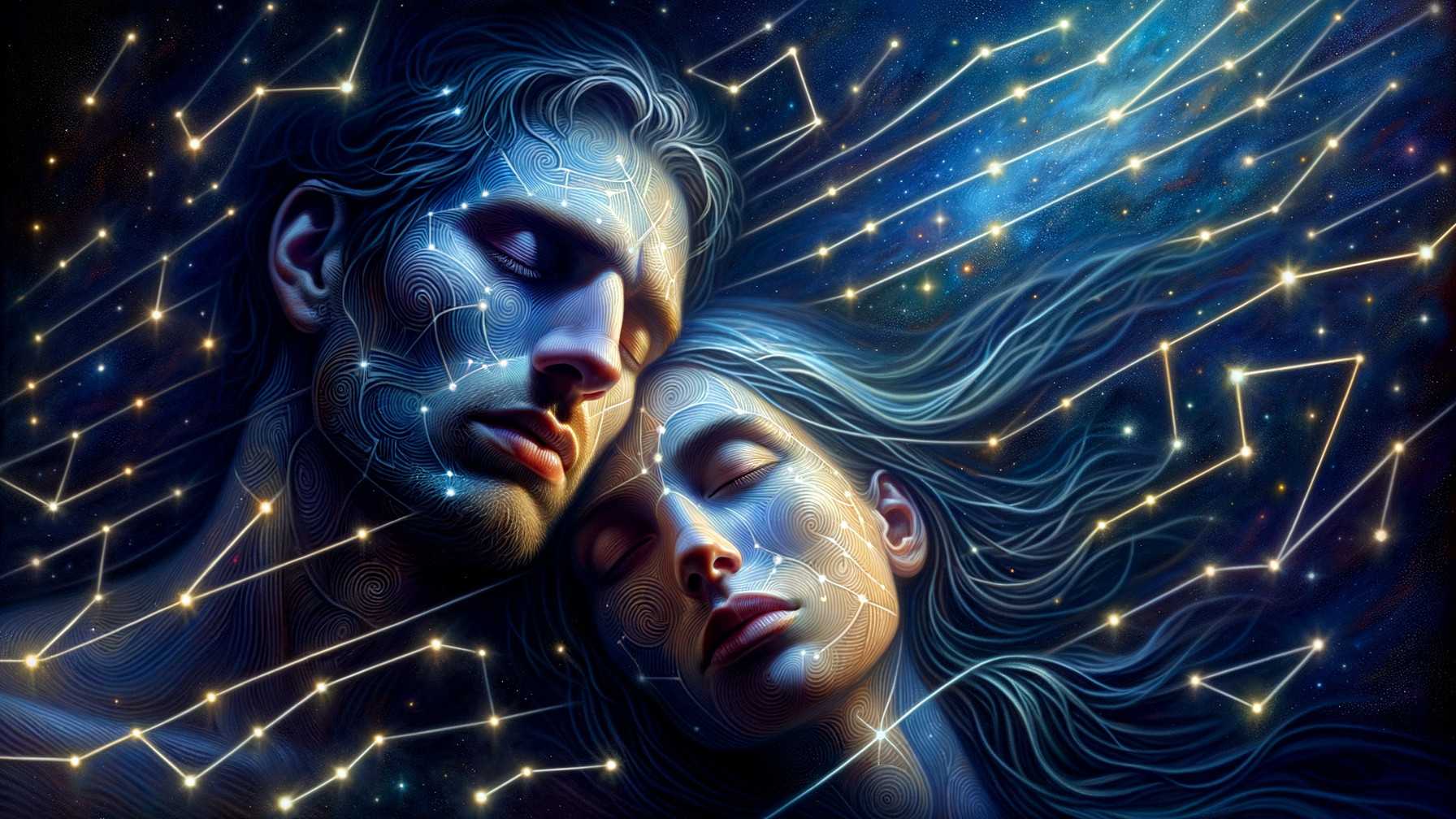 Cosmic Connection of Two Faces Under Starry Sky