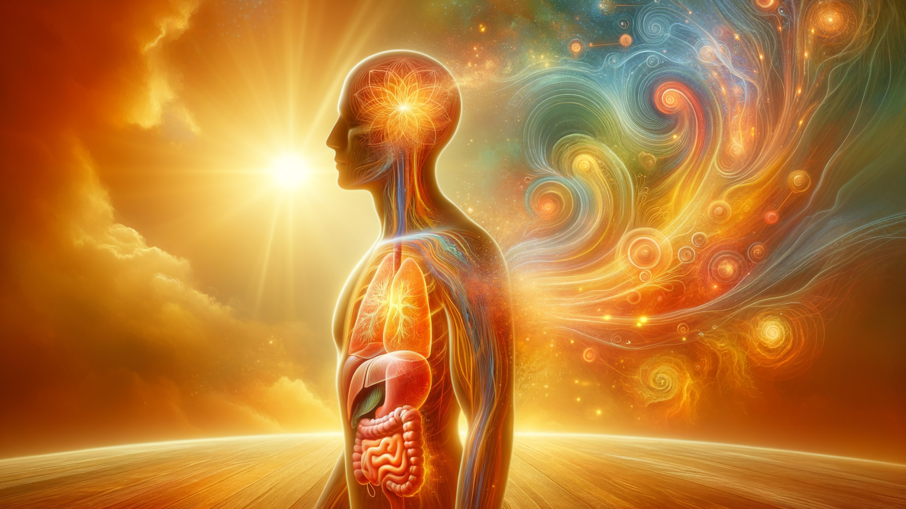 Silhouette of a Human Figure with Cosmic Backdrop