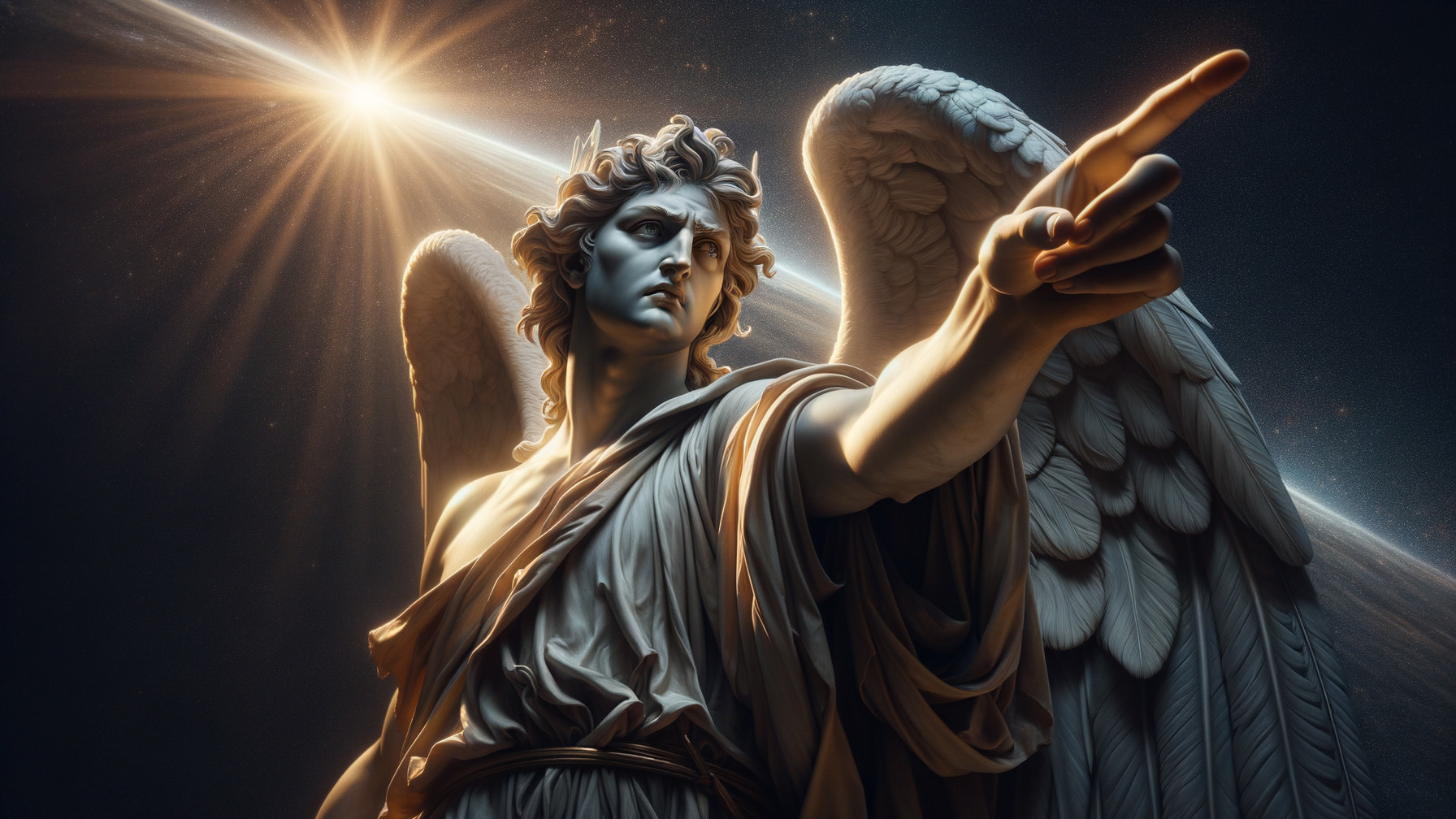 Majestic Angel with Intricate Wings and Robes
