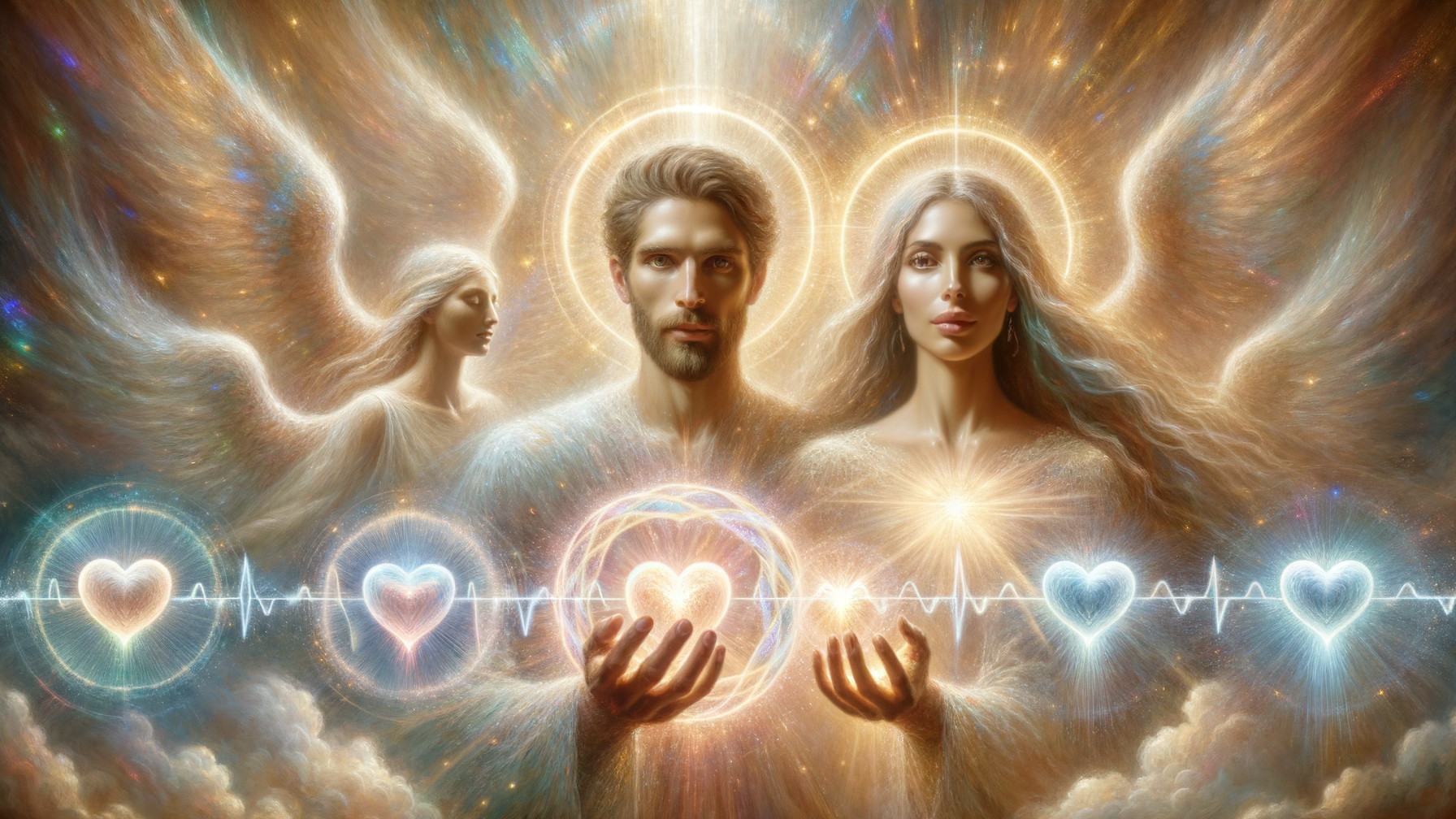 Ethereal Figures Representing Love and Spirituality