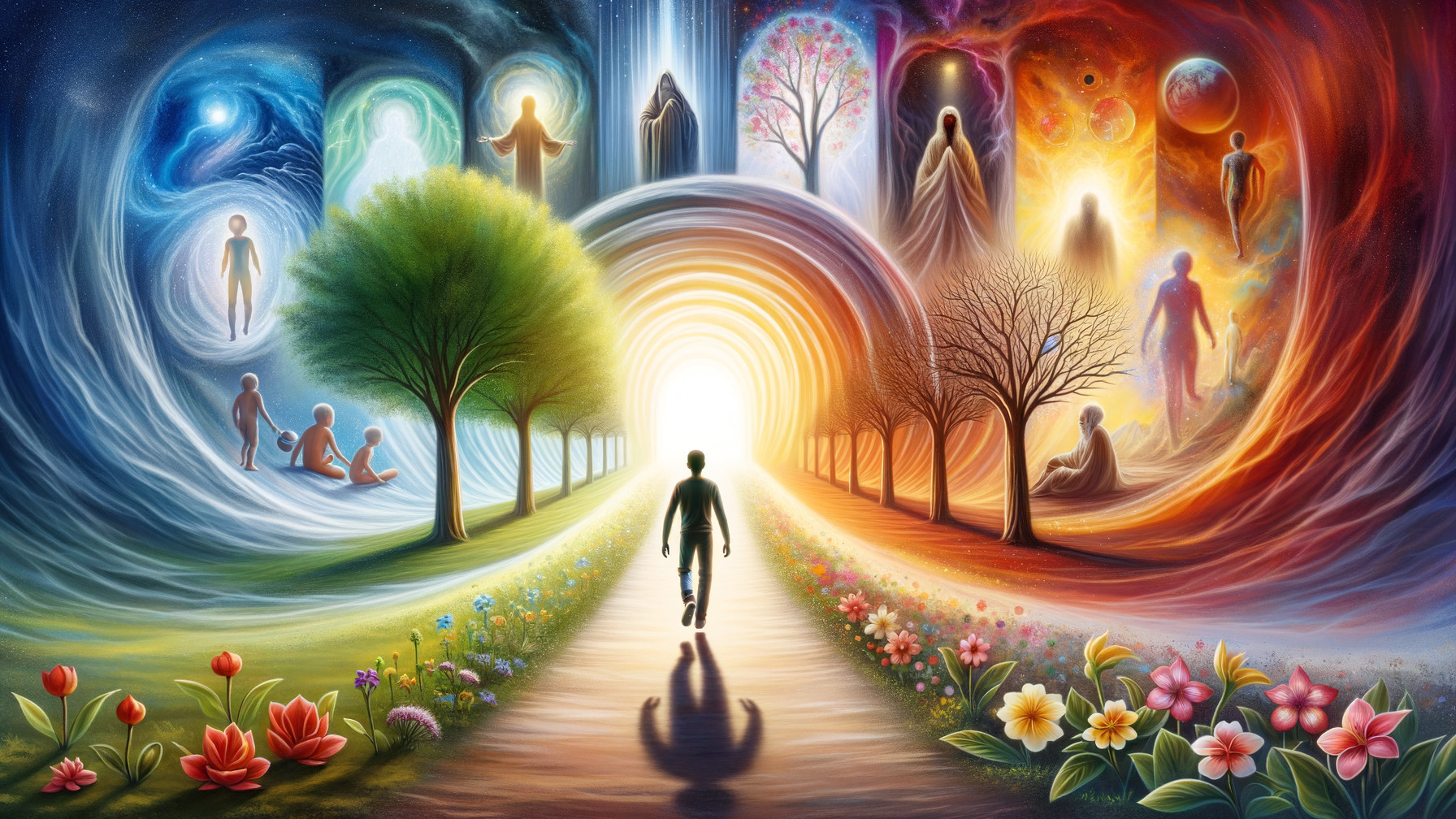 Serene Journey Through Nature and Cosmic Realms