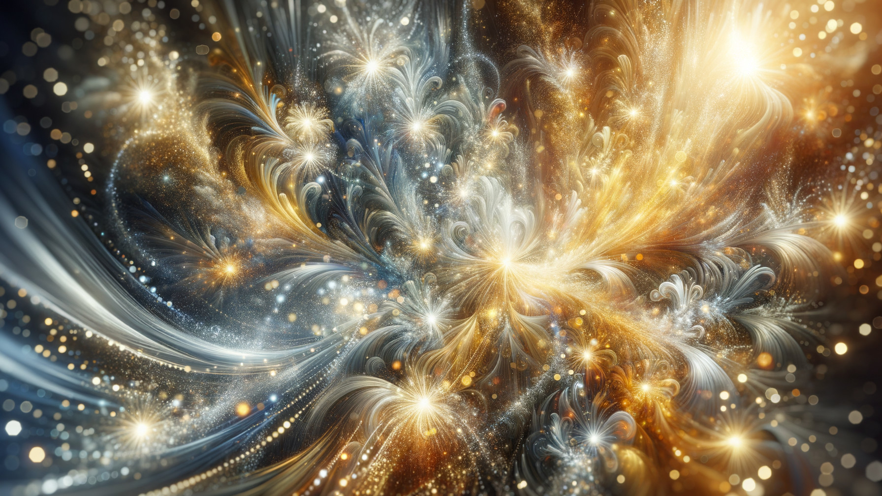 Abstract Colorful Explosion with Cosmic Elements