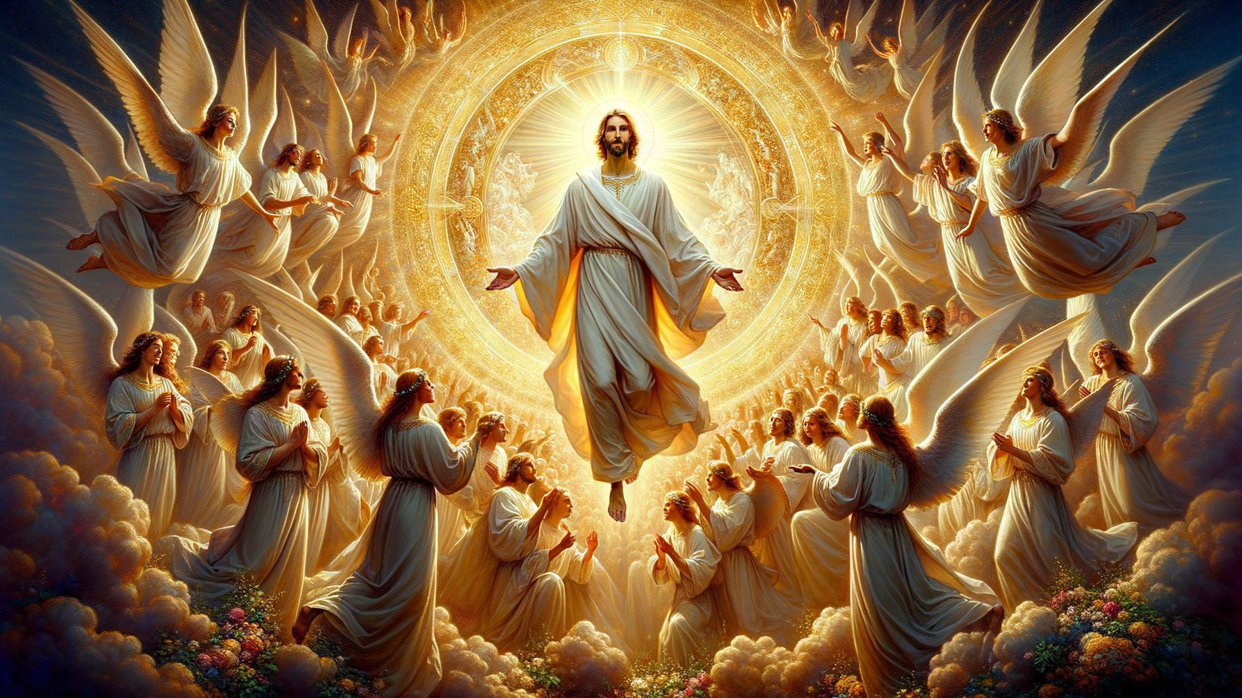 Jesus Christ Surrounded by Radiant Golden Light