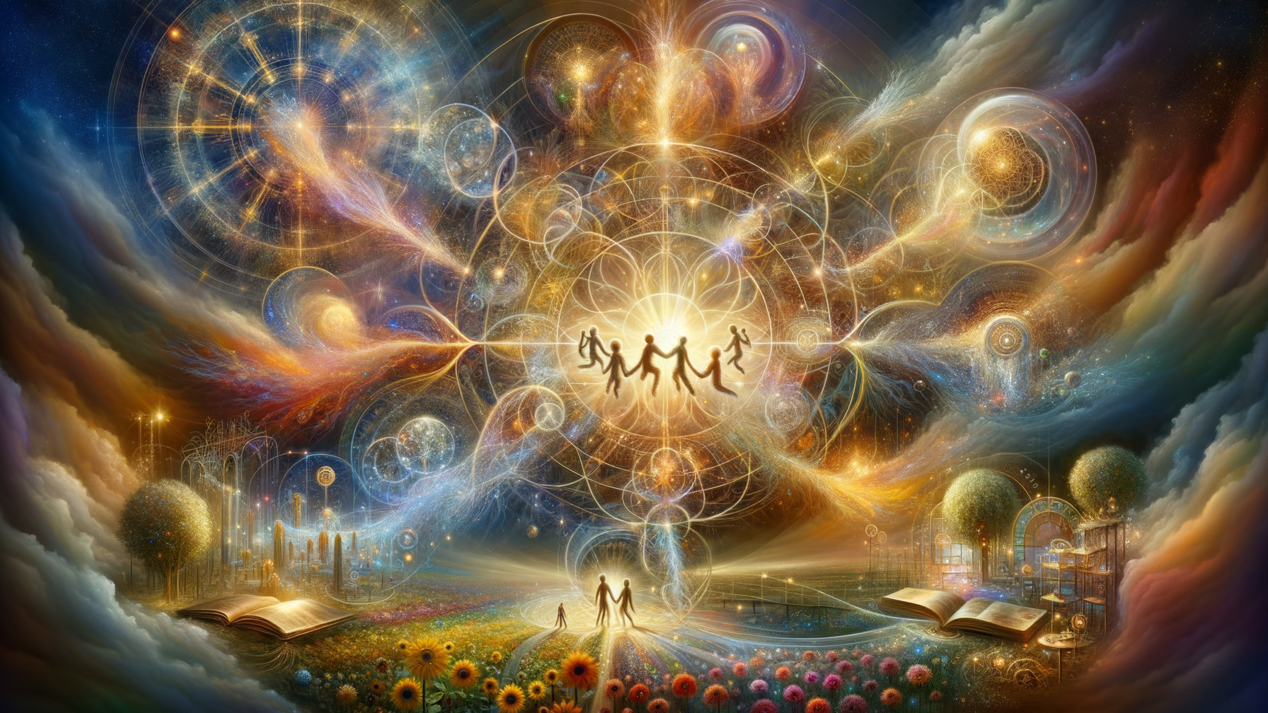 Cosmic Scene of Unity, Knowledge, and Discovery