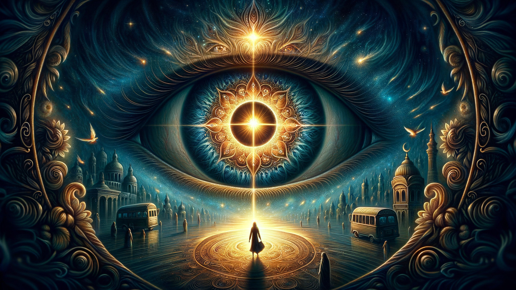 Mystical Digital Painting of an All-Seeing Eye
