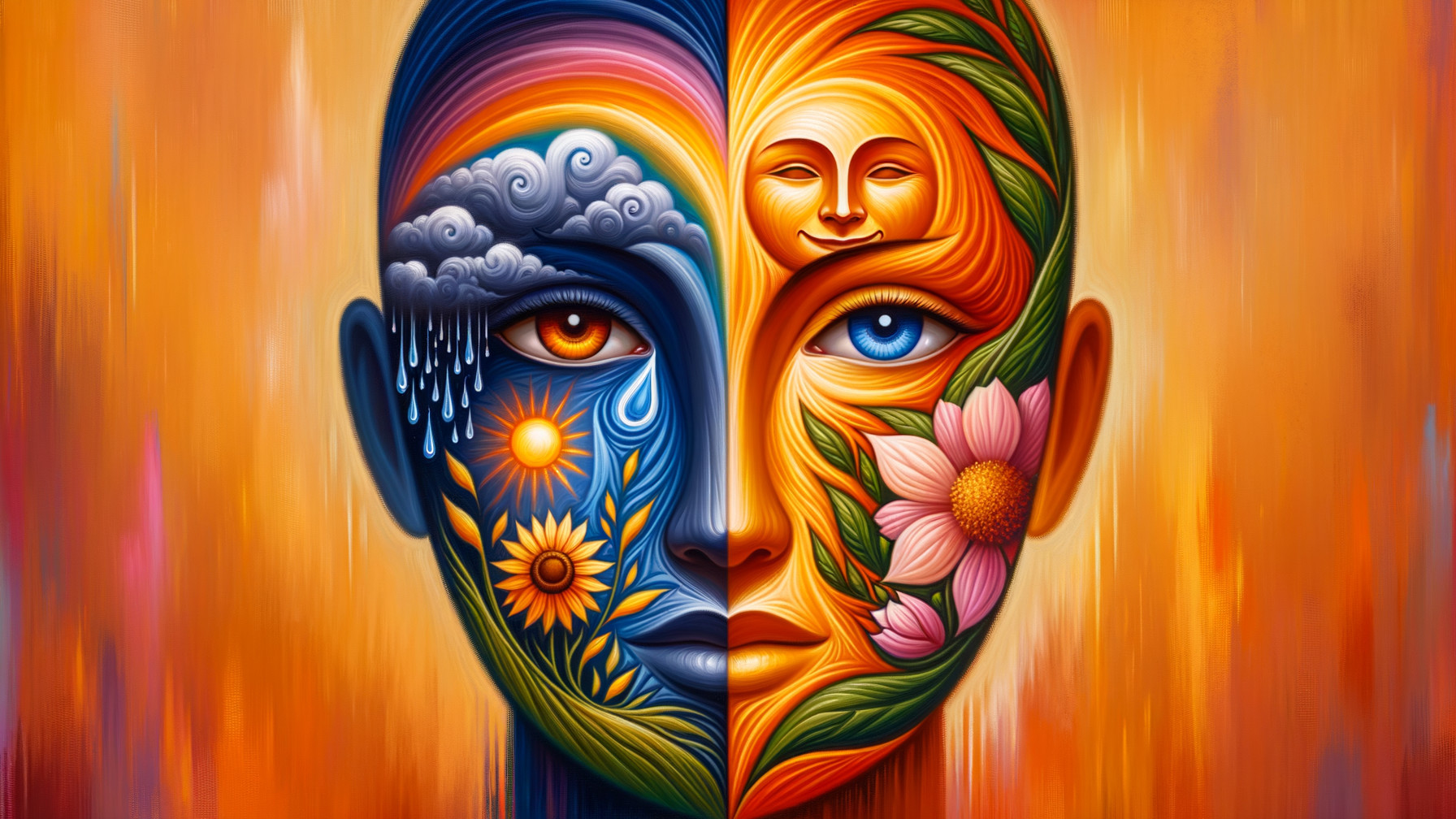 Split-Face Design Showcasing Nature's Duality