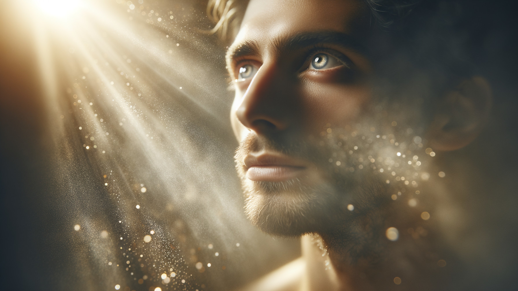 Close-Up Portrait of Young Man in Ethereal Light