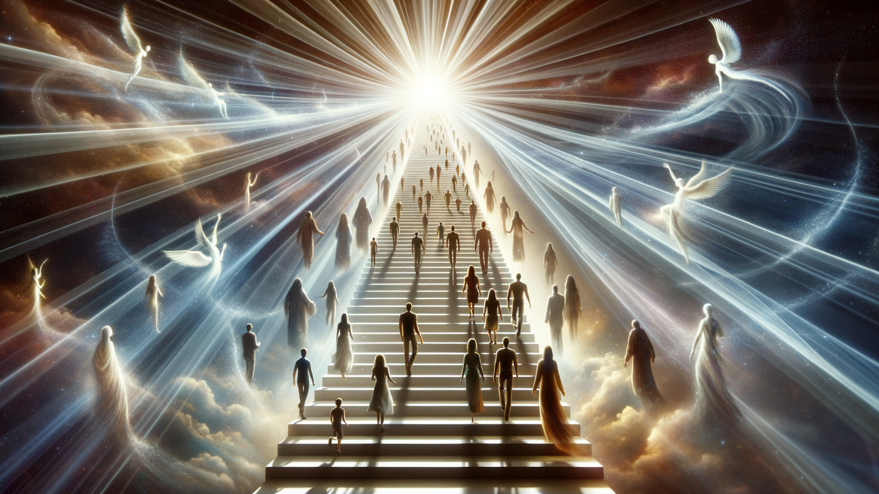 Celestial Staircase Leading to a Brilliant Light