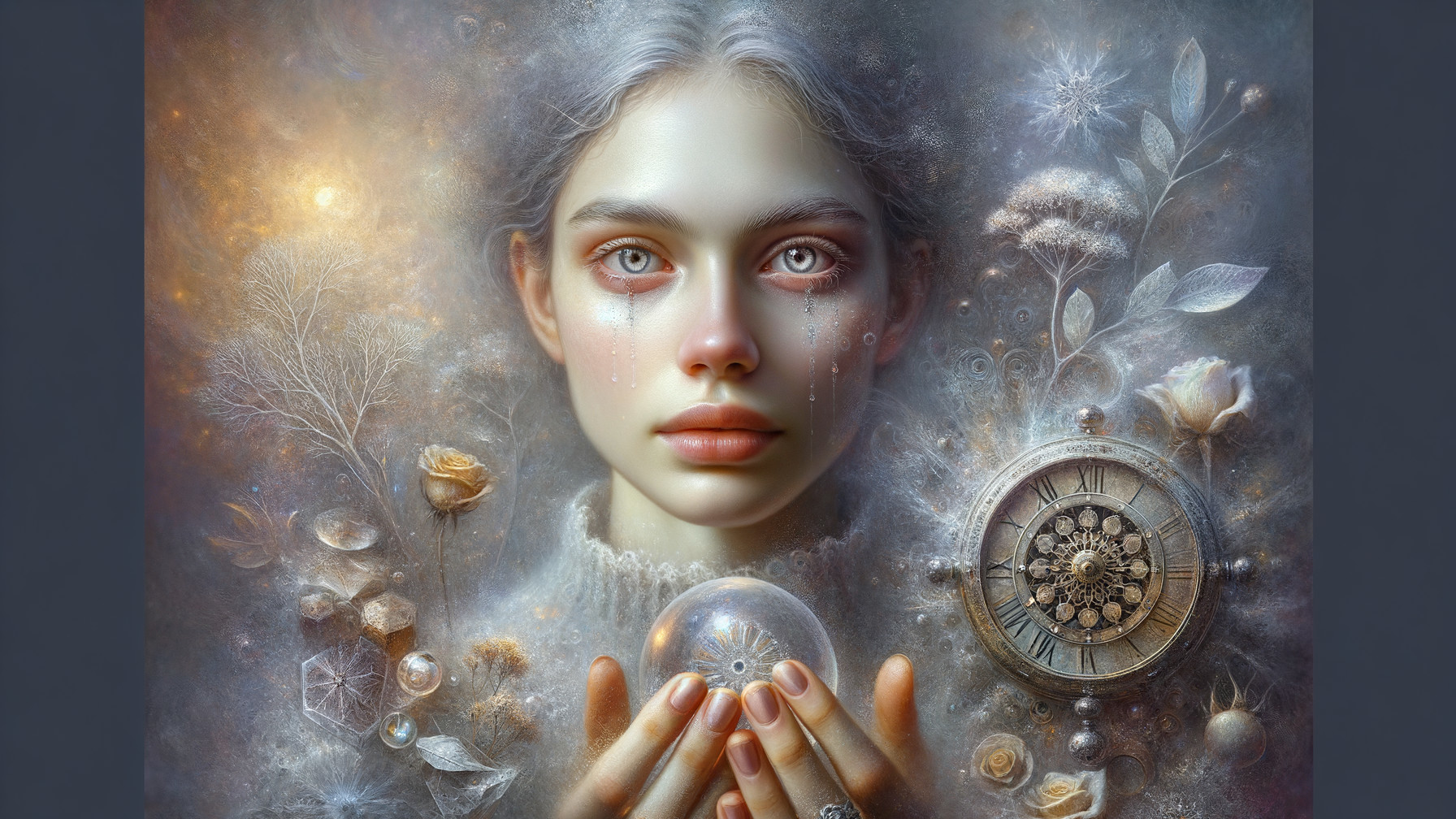 Ethereal Portrait of a Woman with Crystal Orb