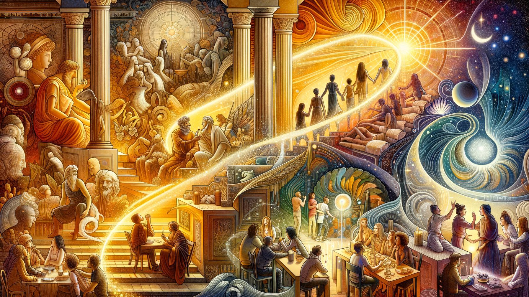 Vibrant Scene of Philosophy and Modern Enlightenment