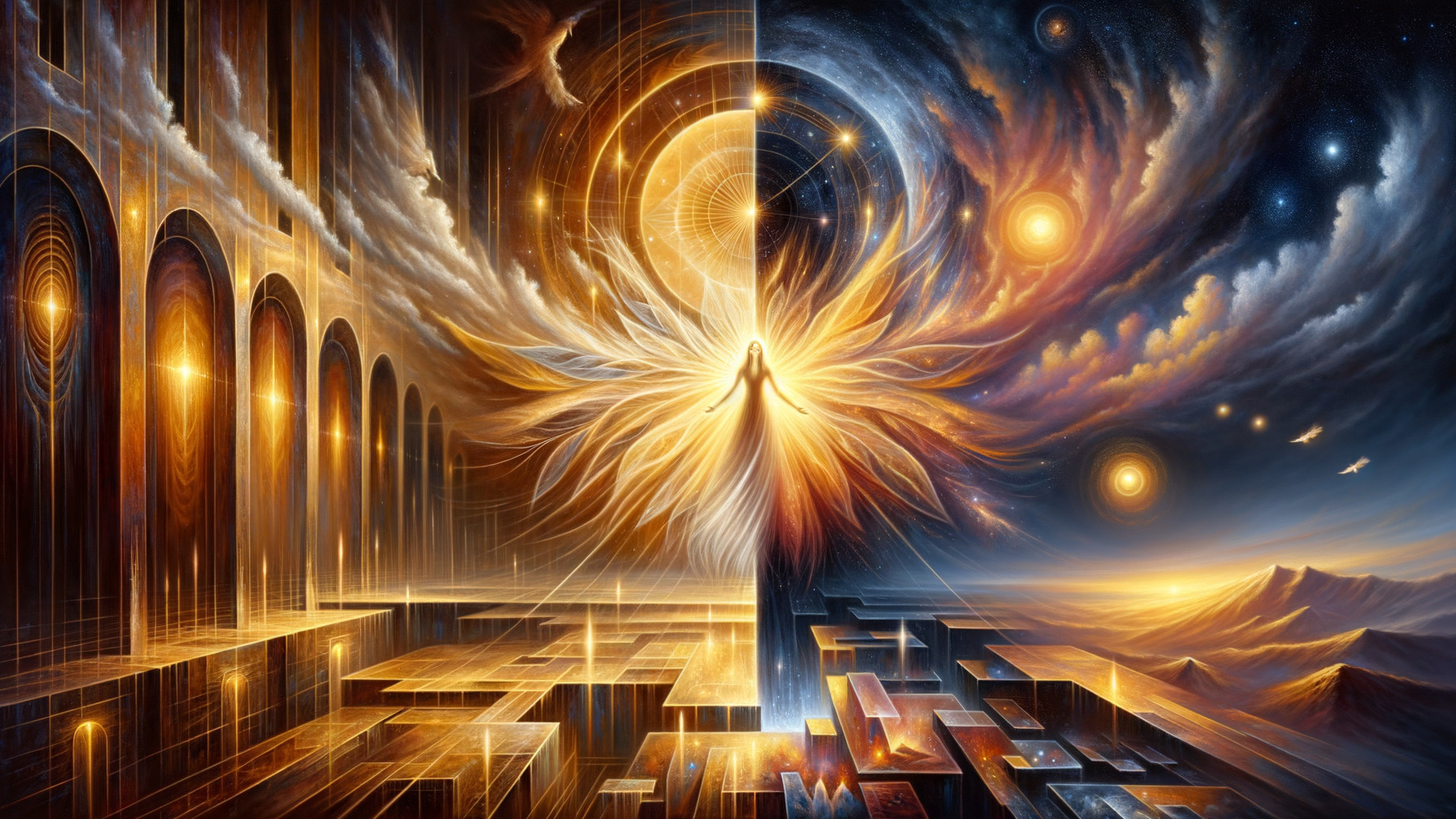 Surreal Landscape of Light and Dark Transformation