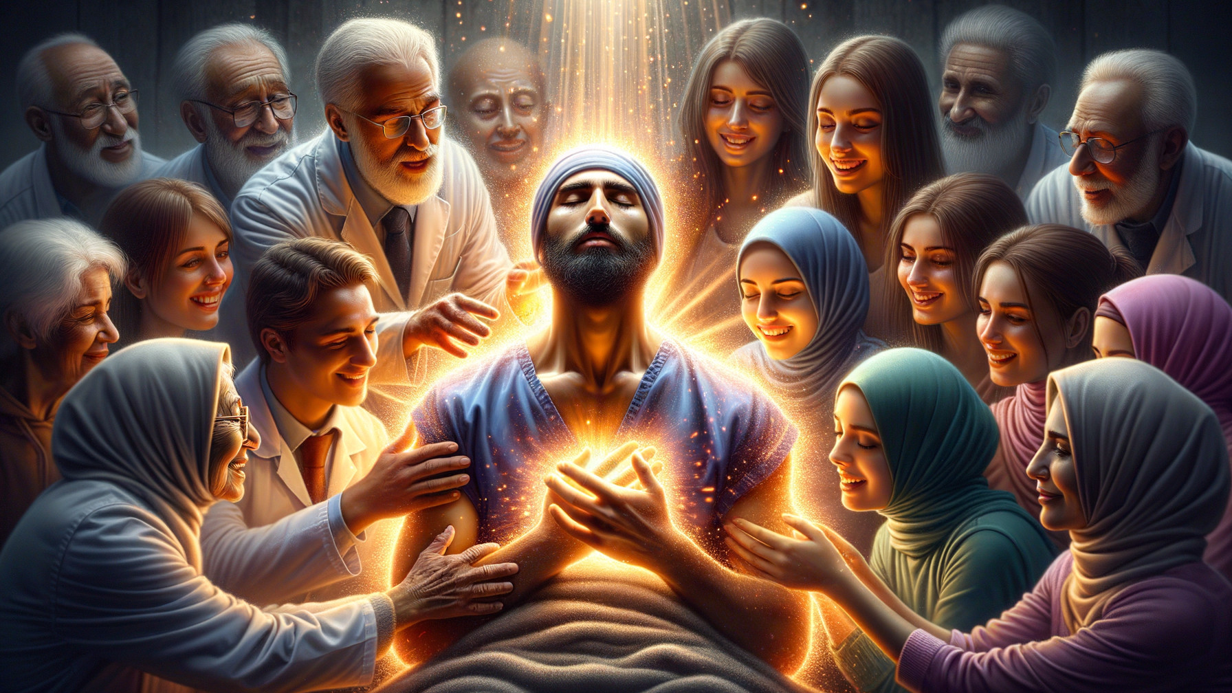 Supportive Community in a Warm Ethereal Glow