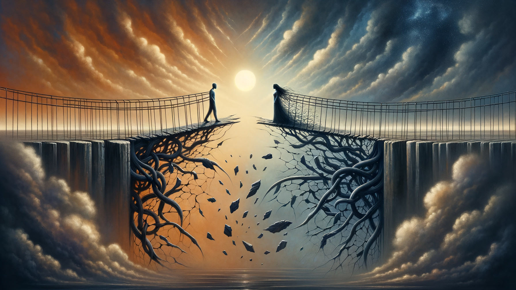 Surreal Landscape of a Bridge Between Two Realms