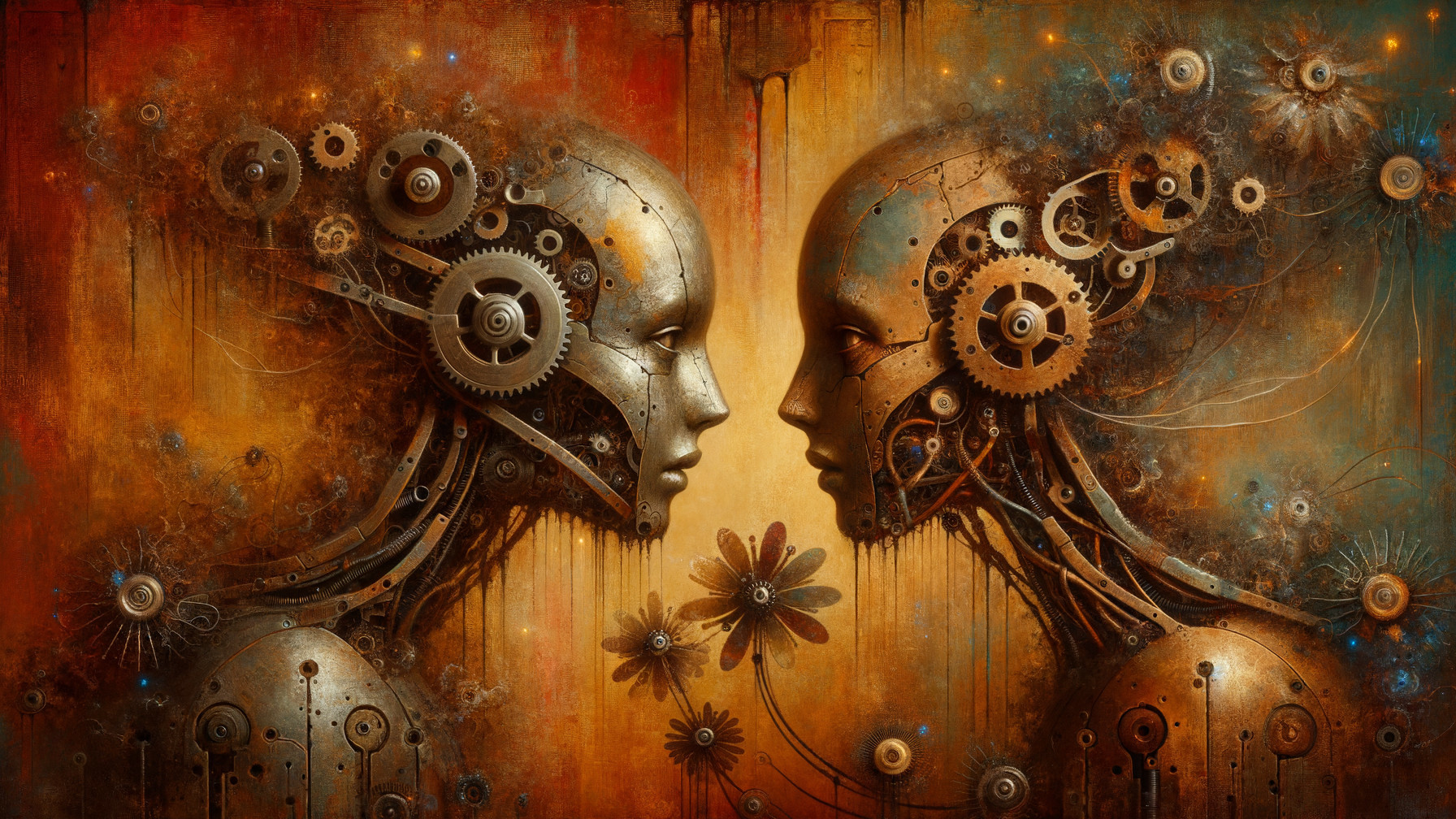 Stylized Humanoid Figures with Mechanical Features