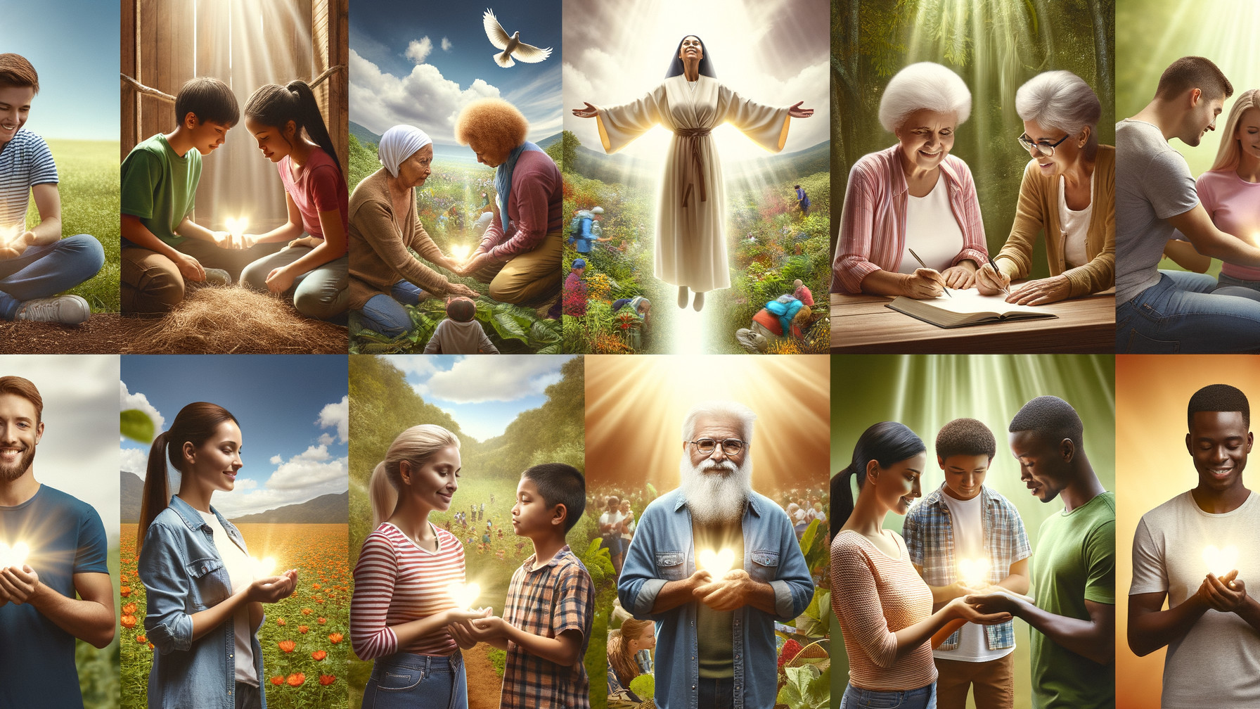 Collage of People Nurturing Nature and Each Other