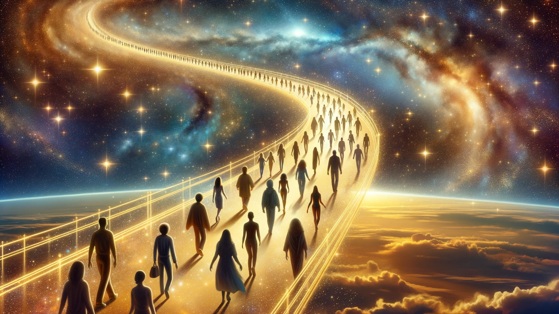 Luminous Pathway in a Starry Cosmic Scene