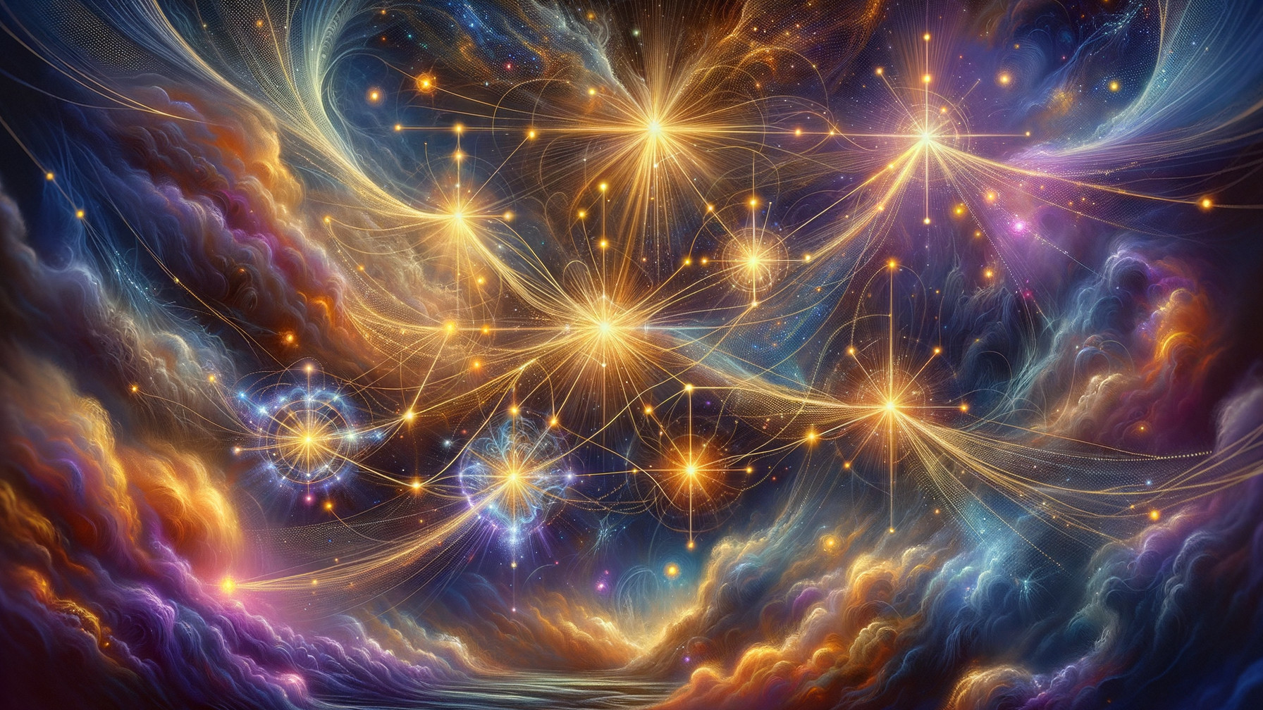 Vibrant Cosmic Scene with Celestial Bodies and Light